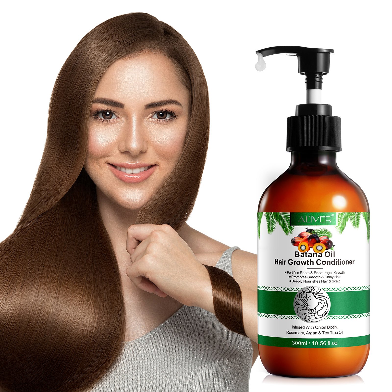 ALIVER 300ml deeply nourishes scalp batana oil hair conditioner onion biotin hair growth batana oil shampoo and conditioner