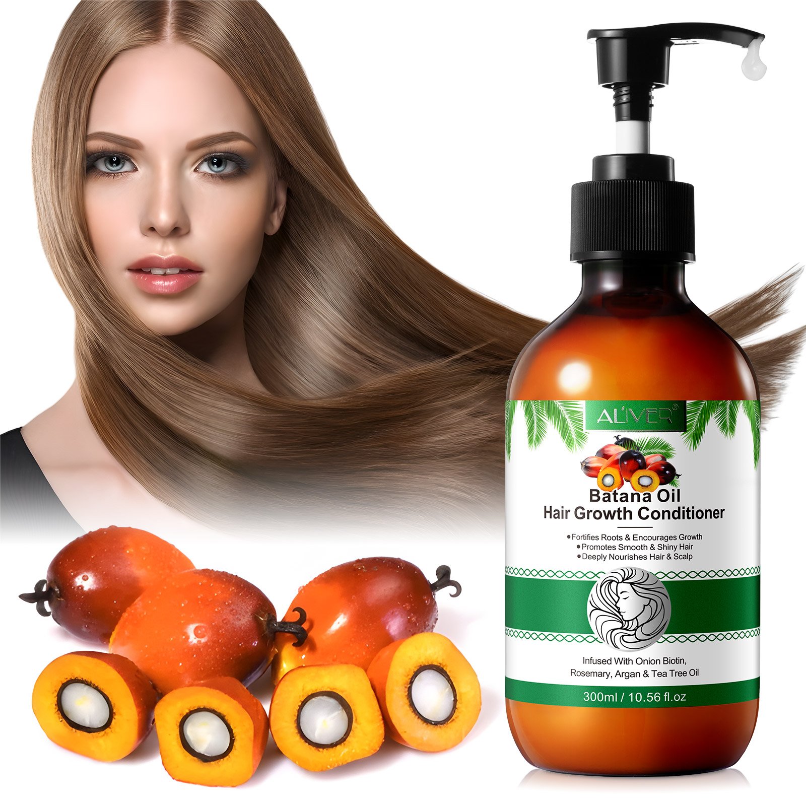 ALIVER 300ml deeply nourishes scalp batana oil hair conditioner onion biotin hair growth batana oil shampoo and conditioner