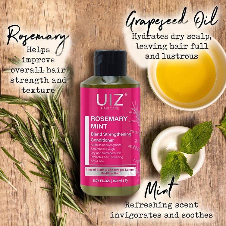 Wholesale Rosemary Mint Strengthening Rosemary Shampoo Conditioner And Oil Hair Care Anti Dandruff Damaged Repair Hair Mask Set