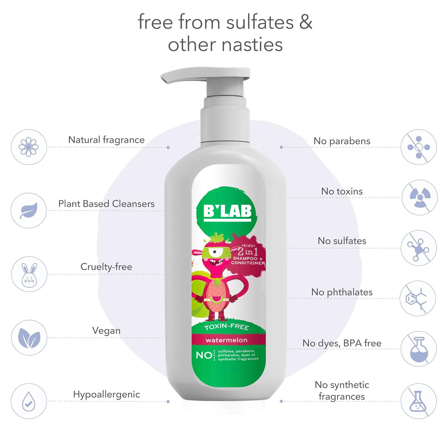 Private Label Kids Hair Care Kit Fruit Perfumed Kids Shampoo And 2 In 1 Leave In Conditioner Kids Shampoo and Conditioner Set