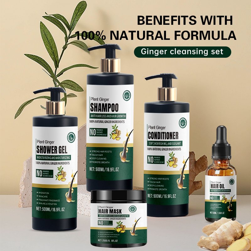 OEM ODM ginger Shampoo 500ml Set Professional Salon Quality organic Shampoo and Conditioner Set Sulfate Free