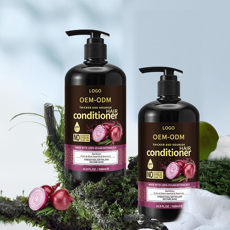 Private Label 100% Natural Herbal Strengthens Anti Hair Fall Loss Onion Shampoo And Conditioner Set