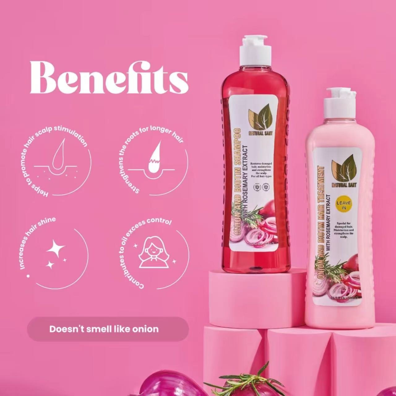 Onion biotin shampoo conditioner, can be customized 100ml, 248ml, 500ml, can be installed in small batches of their own logo