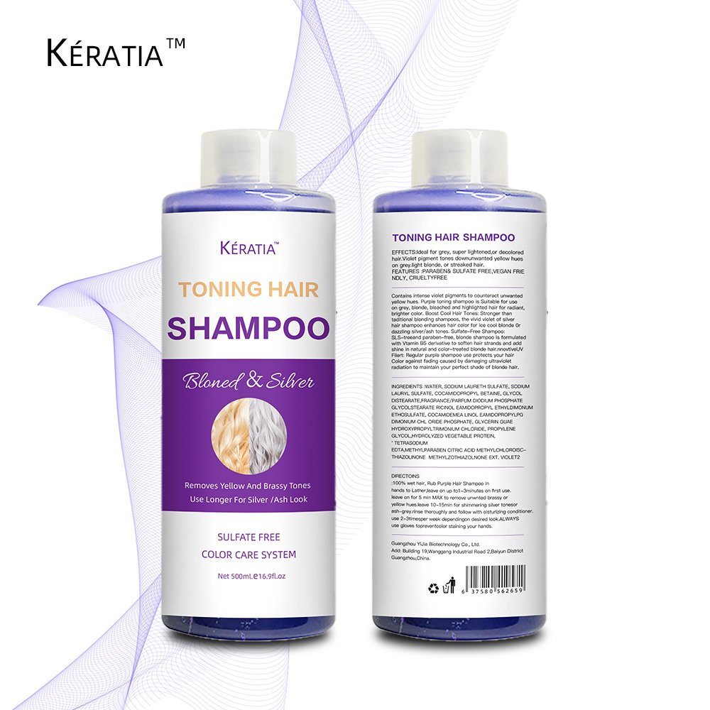 Reviving Silver Shampoo, Purple Shampoo for Blonde Hair No Yellow Toner for Bleached and Grey Hair