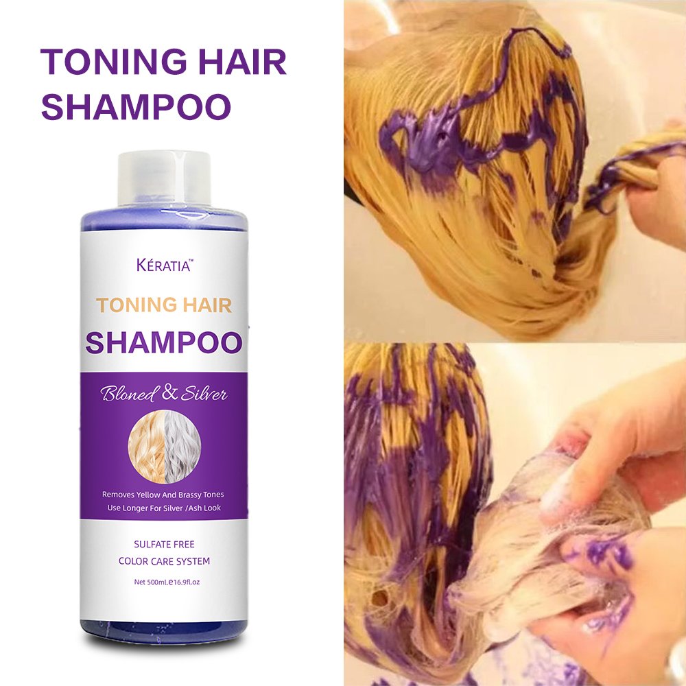 Reviving Silver Shampoo, Purple Shampoo for Blonde Hair No Yellow Toner for Bleached and Grey Hair