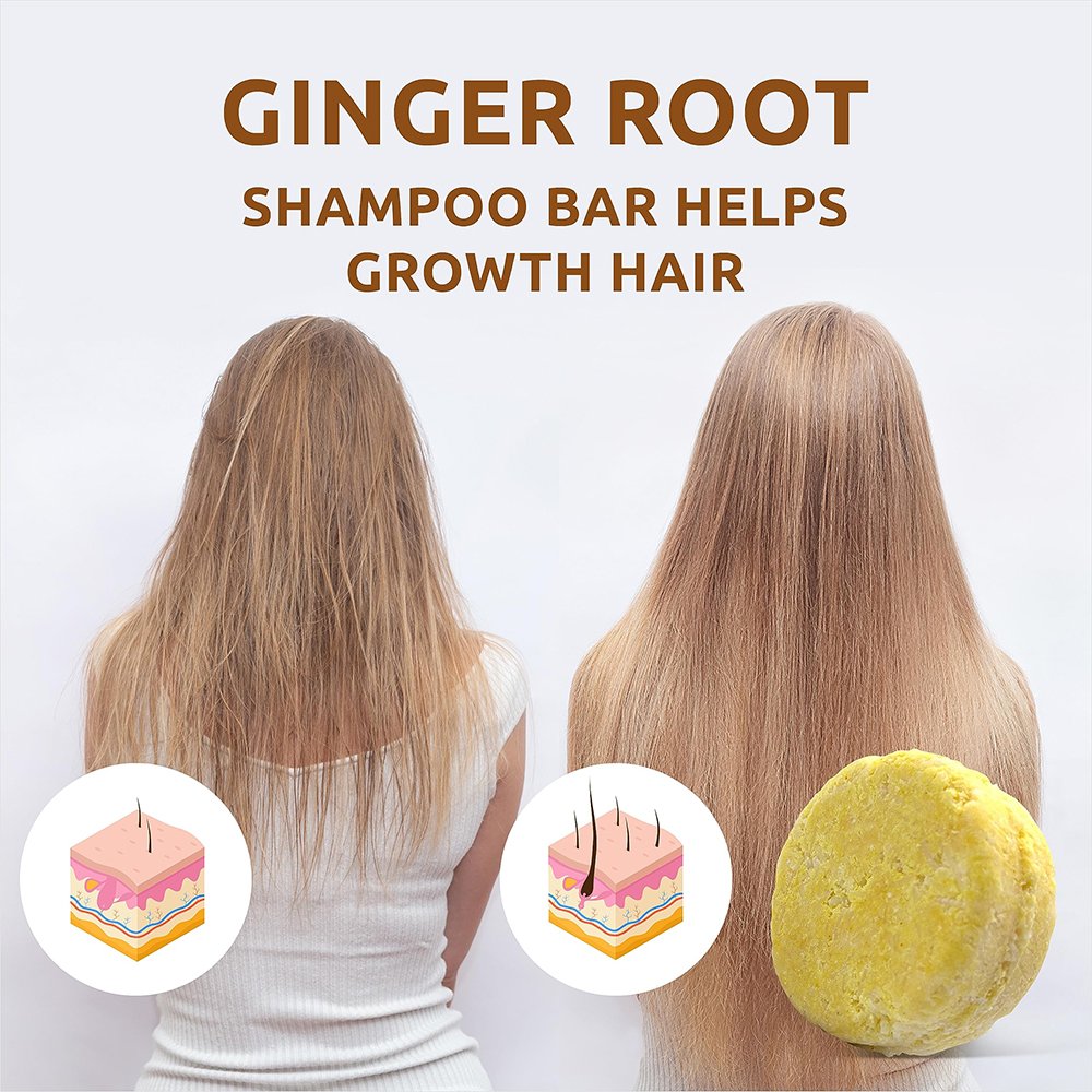 Custom Anti-Dandruff and Anti-Itching Organic Ginger Hair Regrowth Root Solid Shampoo Bar for Growth Hair