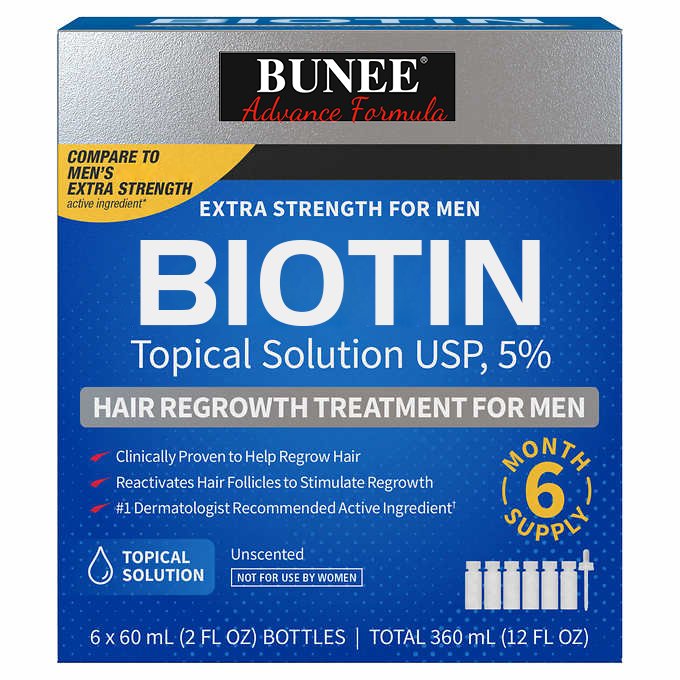 NEW package BUNEE hair Booster Regrowth treatment BIOTIN Scalp hair growth lotion tonic serum oil