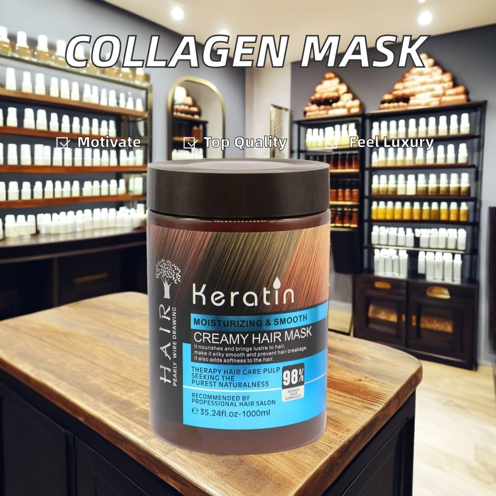 Professional 500ml/1000ml Keratin Hair Mask Collagen Silk Protein Spa Treatment Cream Private Label Damage Hair Inspired