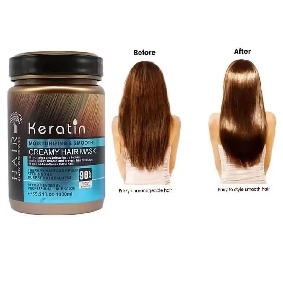 Professional 500ml/1000ml Keratin Hair Mask Collagen Silk Protein Spa Treatment Cream Private Label Damage Hair Inspired