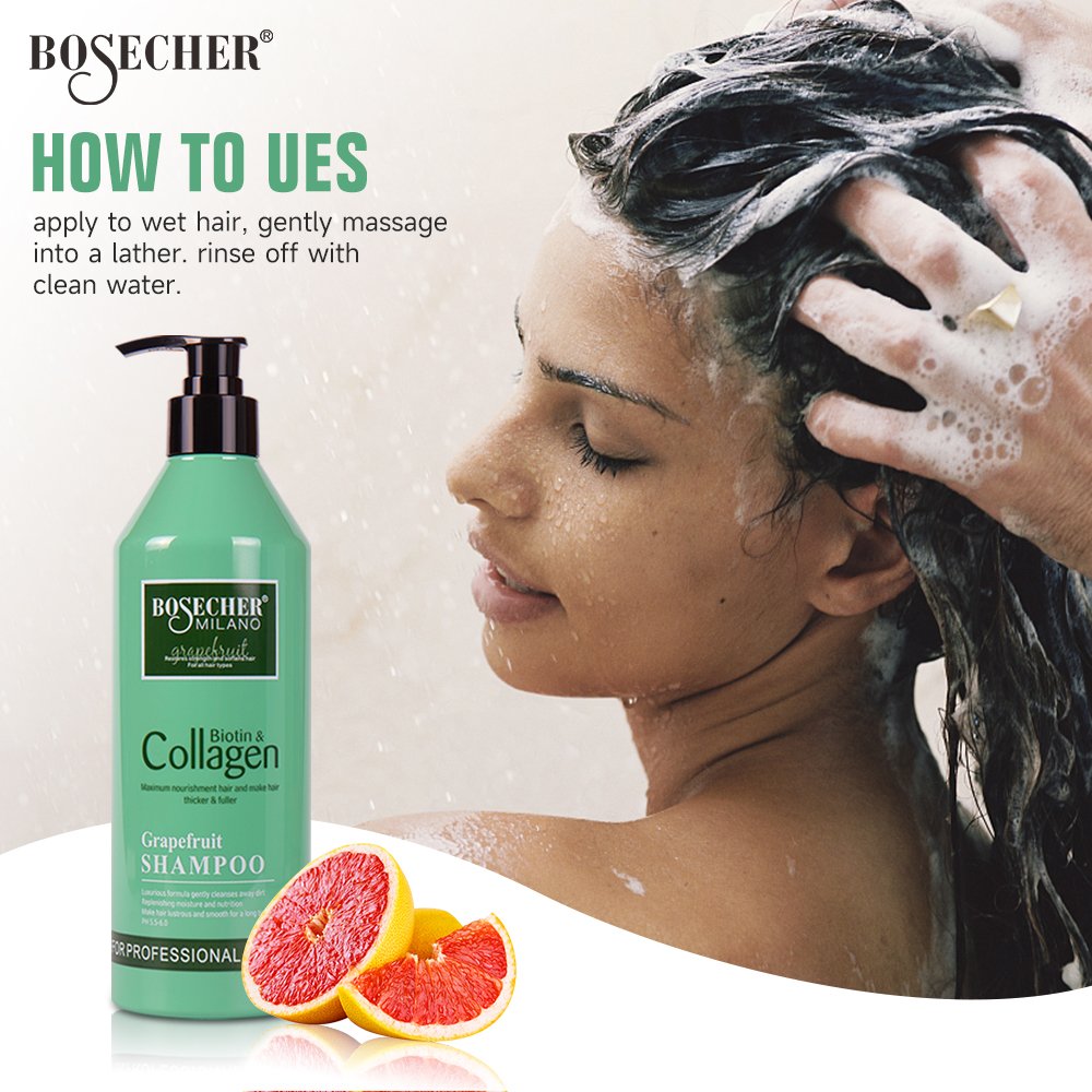 Boscher Private Label Daily Hair Care Shampoo Smoothing Deep Cleaning Hair Nourish Keratin Shampoo