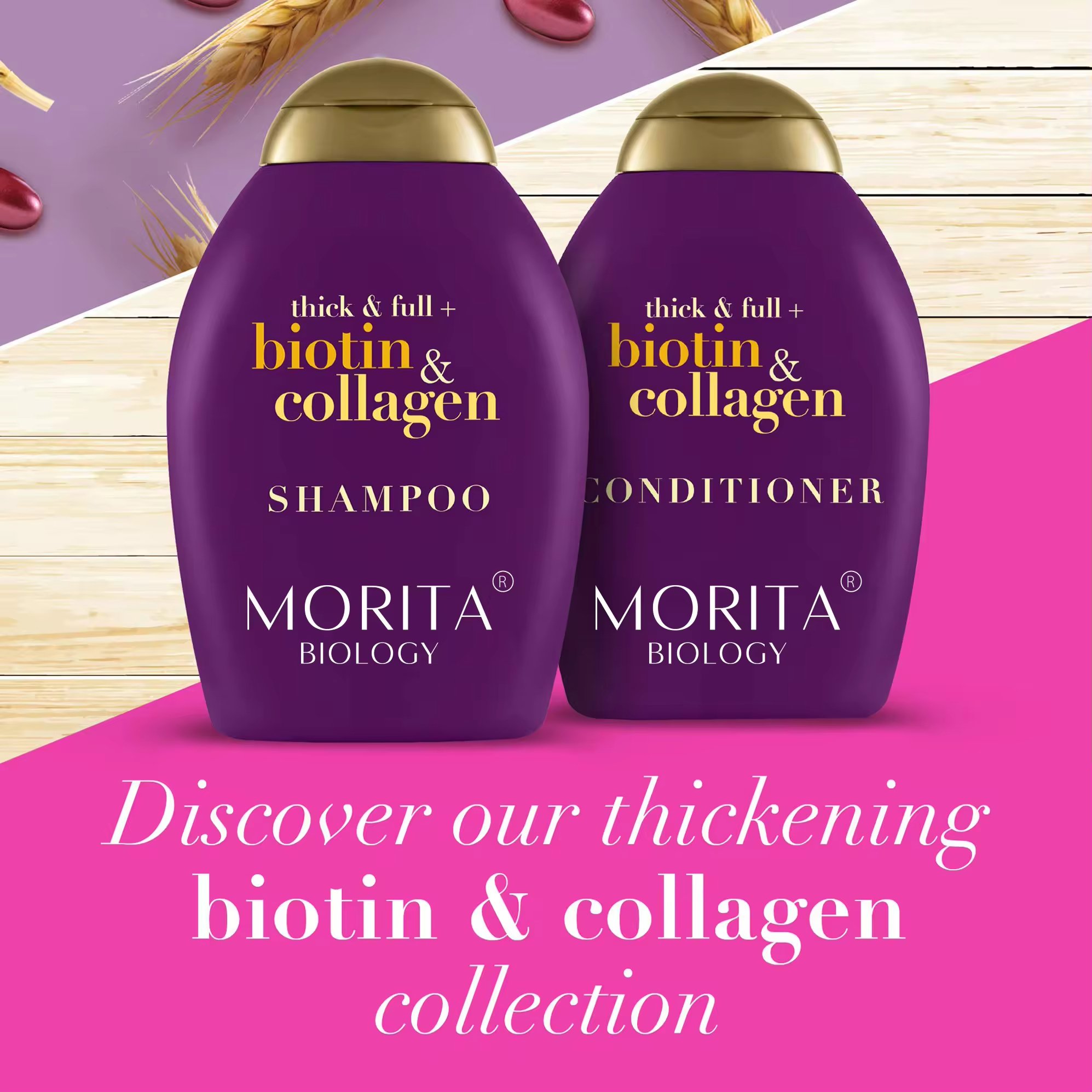 Private Label Smoothing Repairing Dry Damaged Brittle Tresses Thick Full & Biotin Collagen Shampoo and Conditioner Sulfate-free