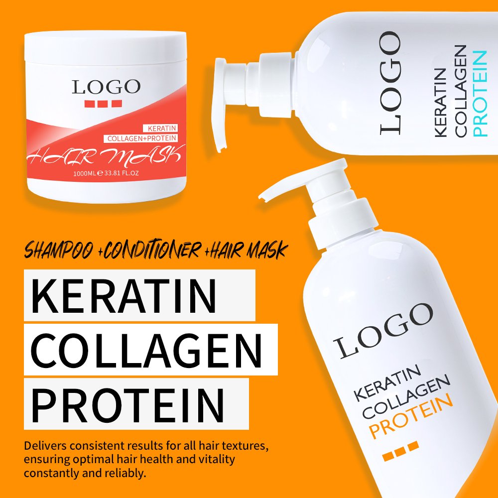 keratin collagen protein shampoo and conditioner hair mask set OEM / private label Efficient repair damaged hair salon quality