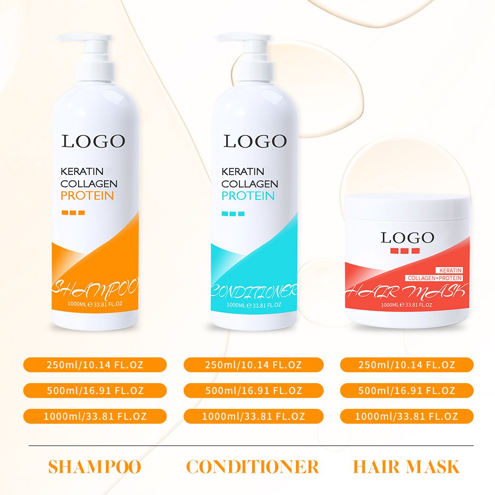 keratin collagen protein shampoo and conditioner hair mask set OEM / private label Efficient repair damaged hair salon quality