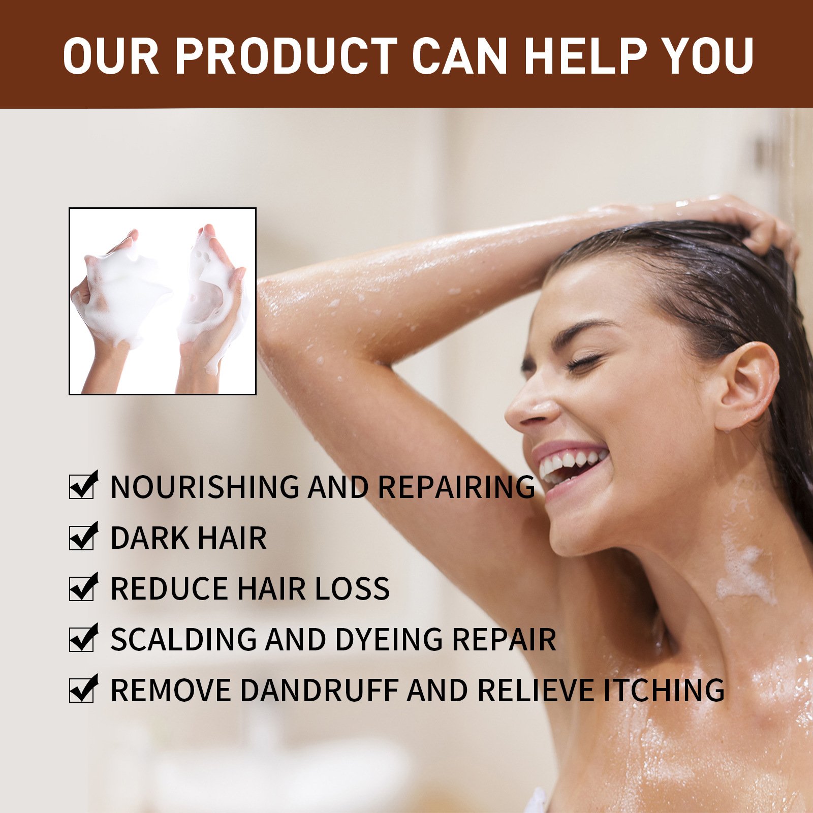 He Shou Wu Extract Repairing Natural Black Hair Moisturizing Smoothing Nourishing Conditioning Shampoo Soap