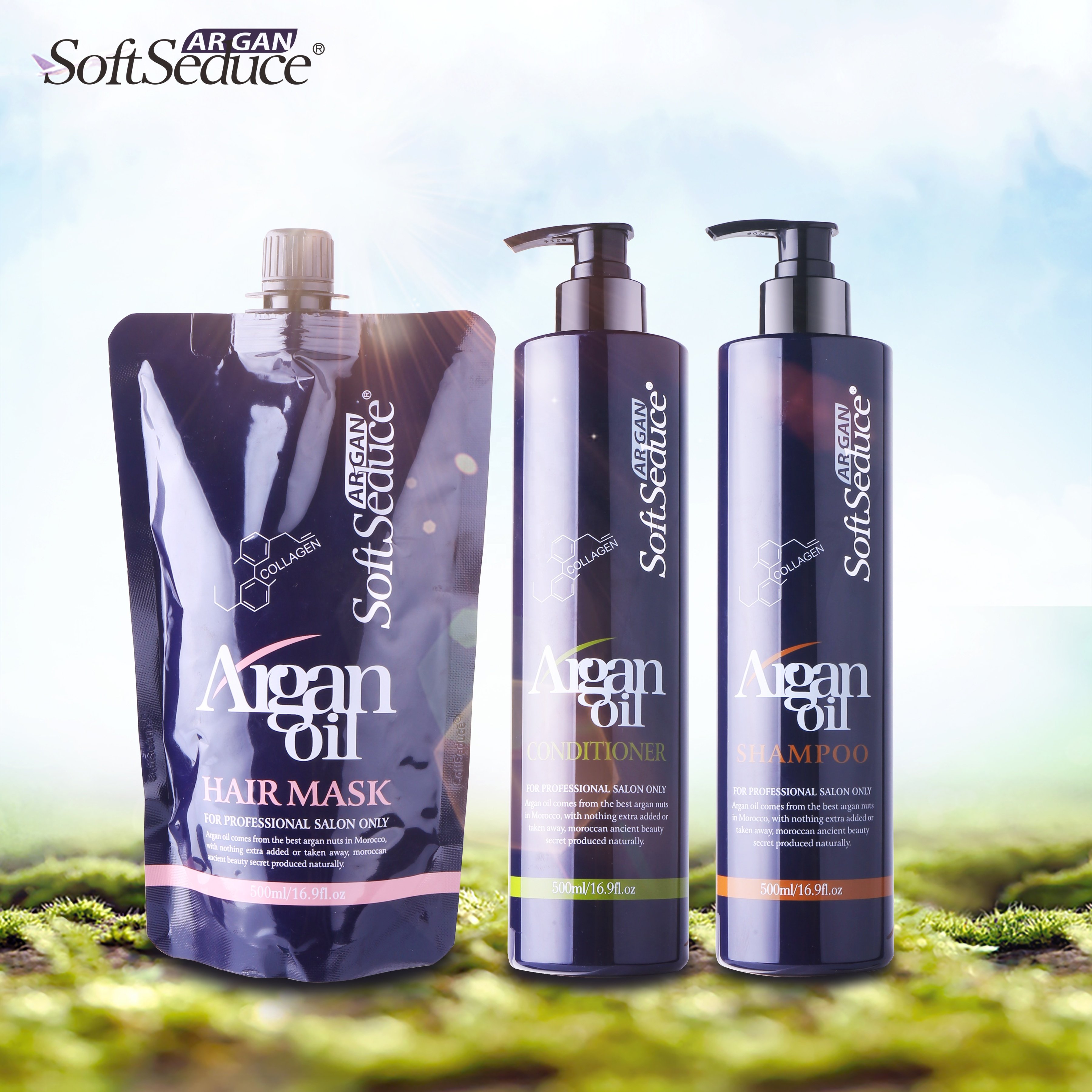 Soft Seduce Wholesale With Private Label Sulfate Free Paraben Free Argan Oil Hair Care Shampoo And Conditioner