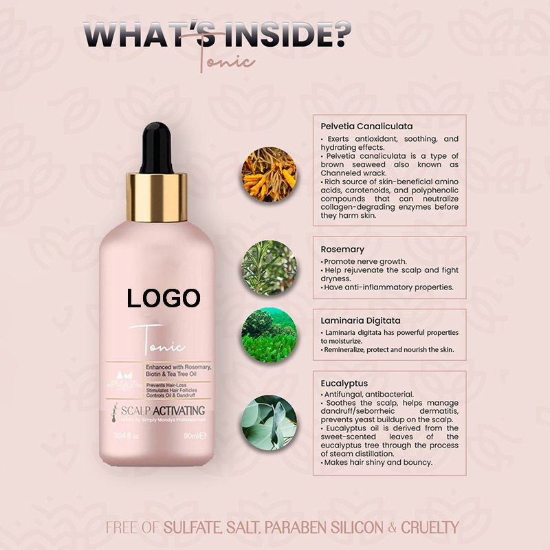 Private Label Rosemary Oil for Hair Growth & Healthy Scalp Biotin Nourishing Hair Growth Serum Strengthening Hair Treatment Oil