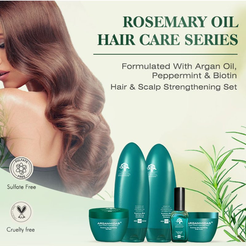 Arganmidas Deep Cleansing Oil Control Rosemary Mint Hair Shampoo for Damaged Hair Repair and Moisturizing for Home Use