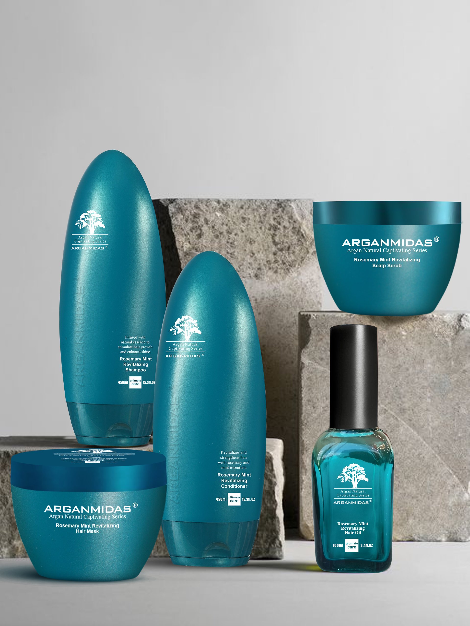 Arganmidas Deep Cleansing Oil Control Rosemary Mint Hair Shampoo for Damaged Hair Repair and Moisturizing for Home Use