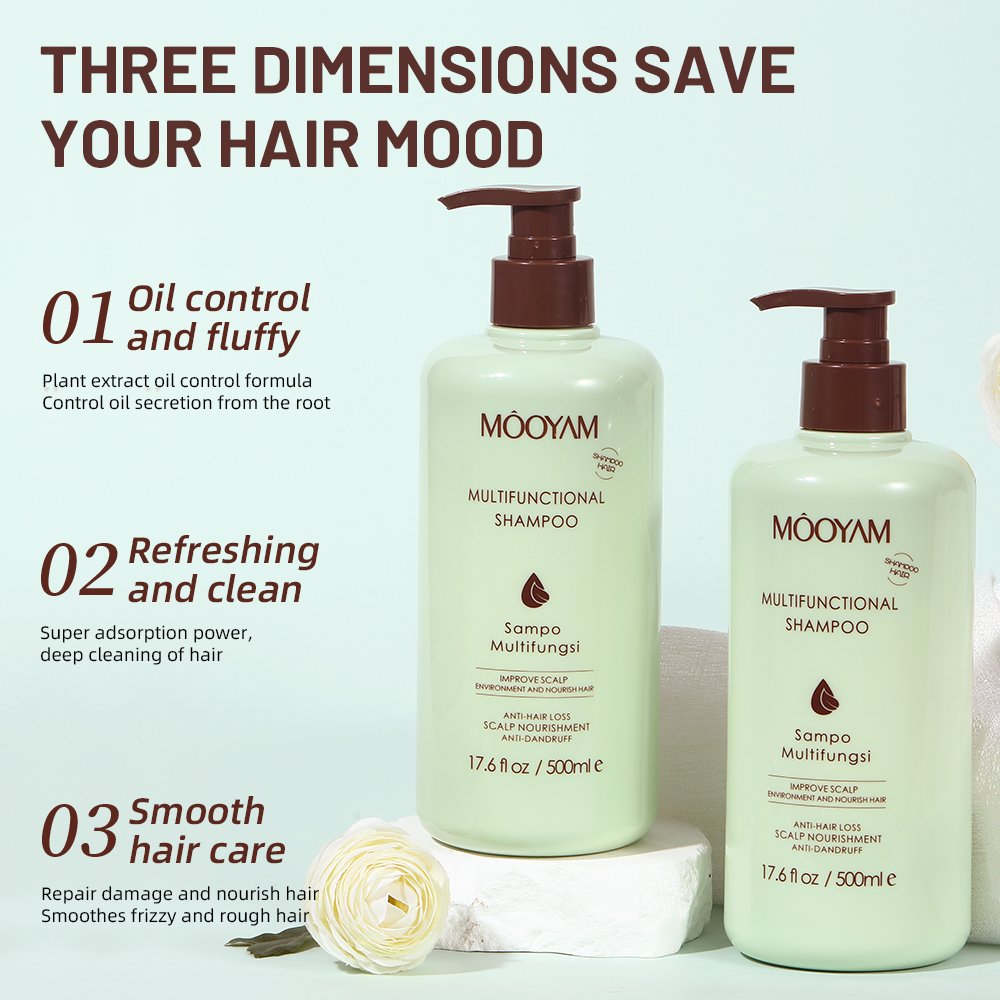 Multifunctional Shampoo Refreshing Non-greasy Balances Oil Remove Mites Anti-itching Anti-acne MOOYAM Hair Cleansing Shampoo
