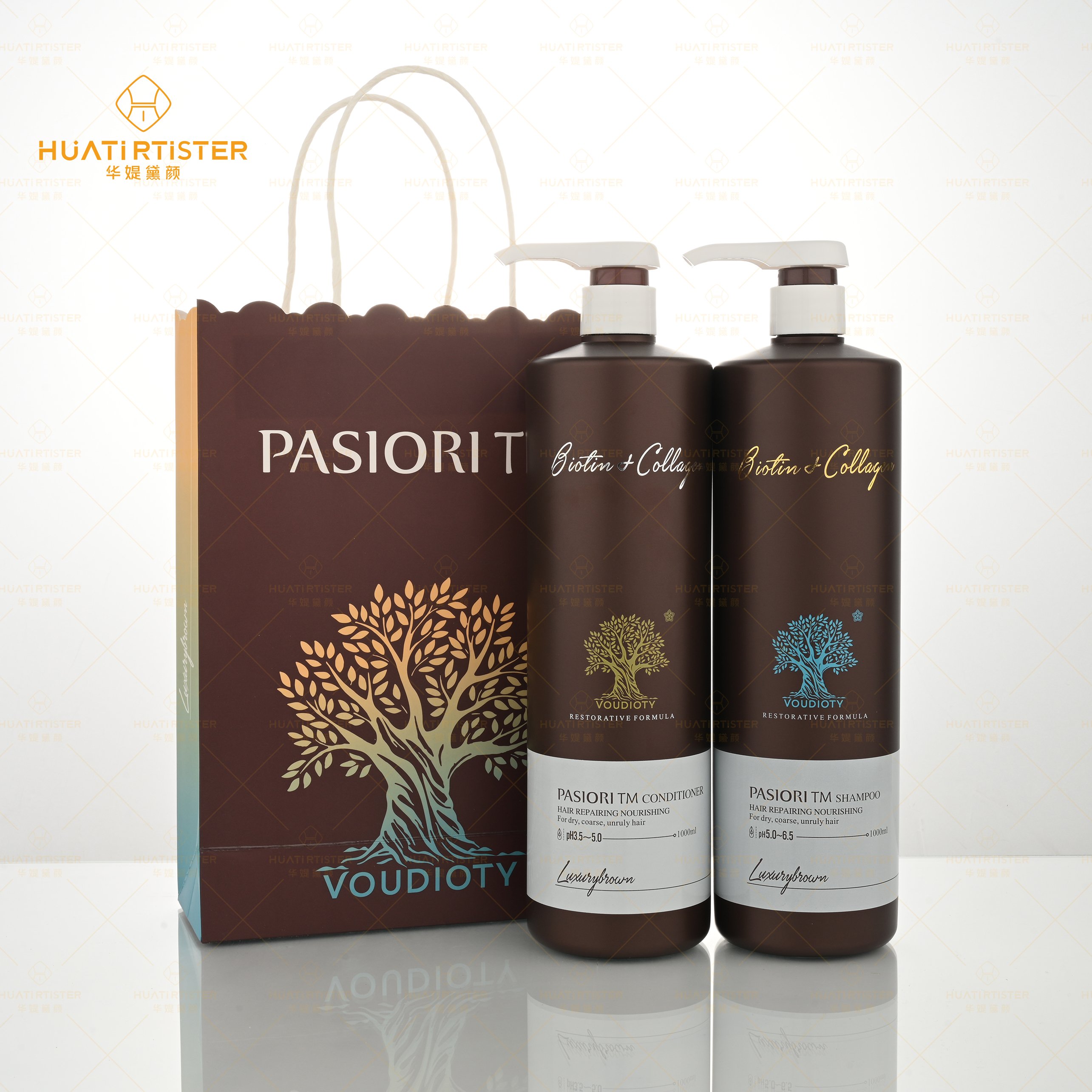 Huati Sifuli PASIORI VOUDIOTY 500ml natural hair shampoo and conditioner long oily dandruff organic argan oil for silky hair