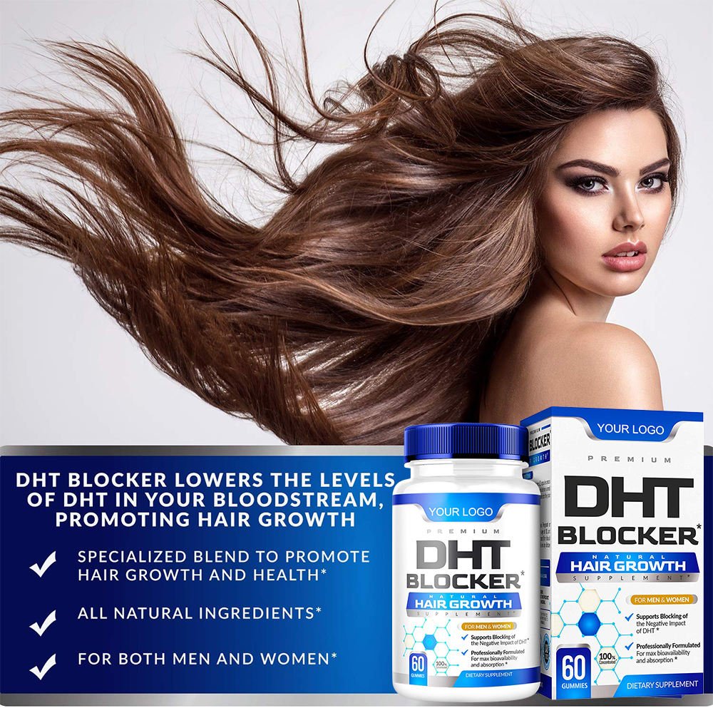 DHT Blocker Hair Growth Support Supplement Supports Healthy Hair Growth Thicker Stronger Hair High Potency Biotin Saw Palmetto