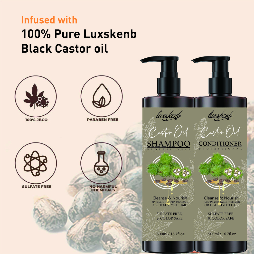 Personal Hair Care Natural Vegan Black Almond Castor Oil Shampoo Bulk Vitamins Shampoo and Conditioner for Hair Loss 200