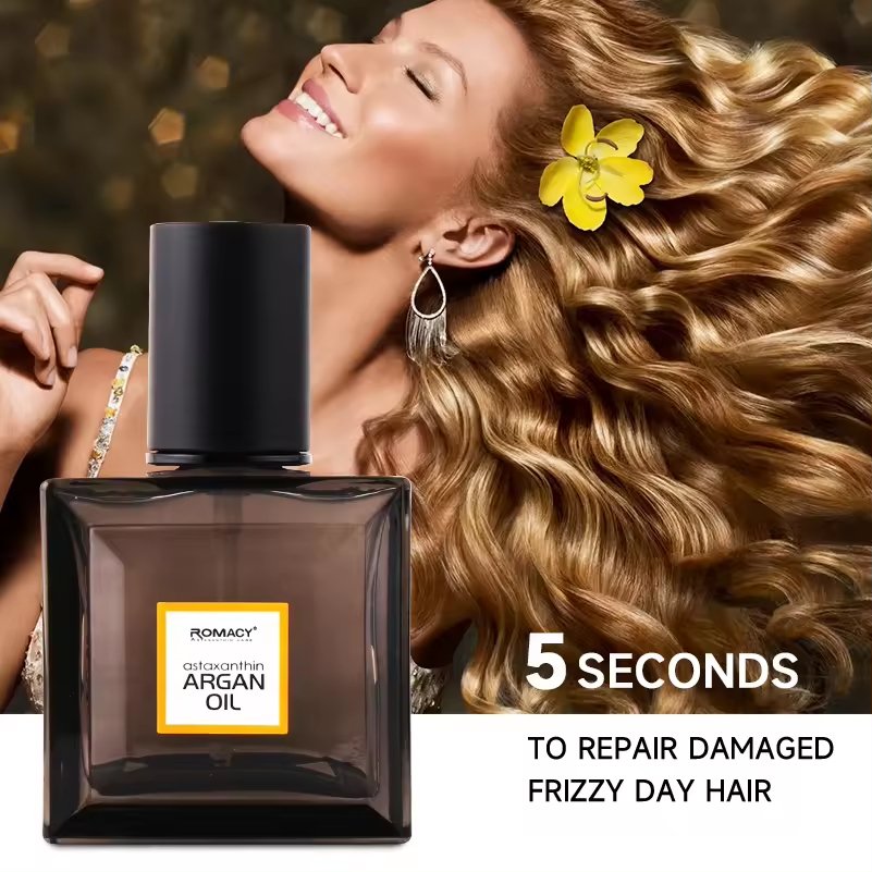 ROMACY OEM ODM Customized Label Suitable For Nourishing Repairing Hair Damaged Organic Moroccan Argan Extract Hair Essential Oil