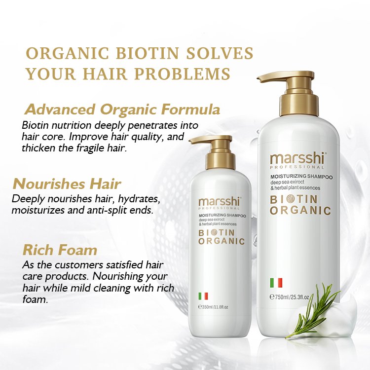 Private Label Organic Biotin Hair Growth Shampoo And Conditioner Set Natural Herbal Thickening Anti Hair Loss Shampoo