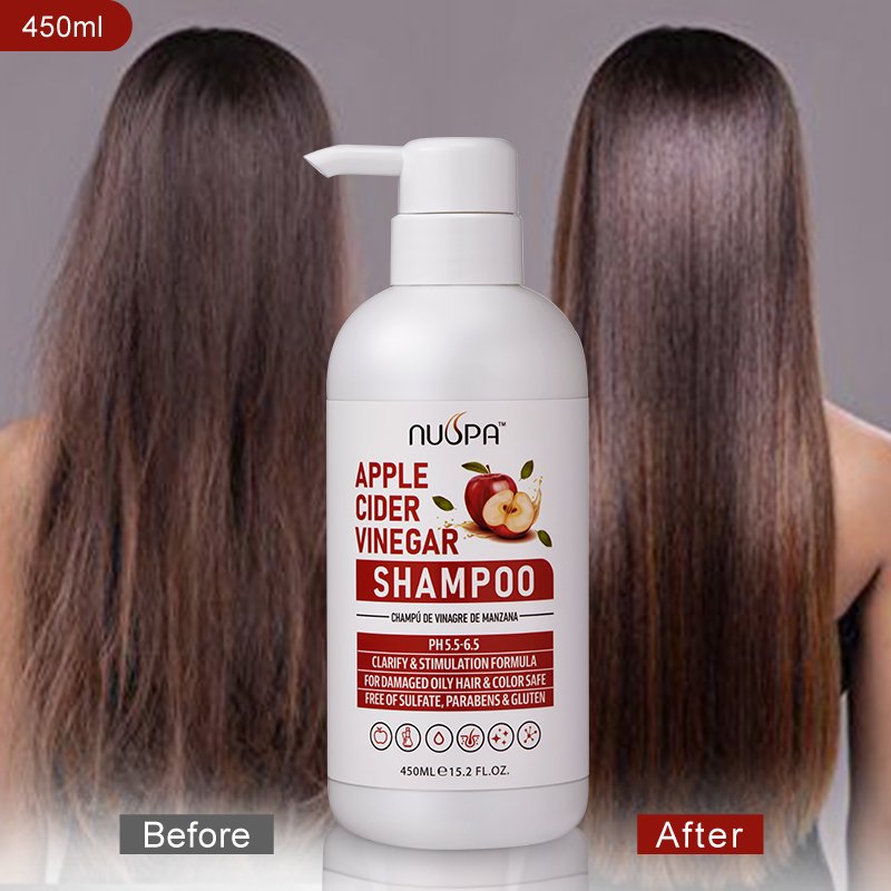 NUSPA Sulphate Paraben Free Refreshing Apple Cider Vinegar Color Safe Hair Shampoo