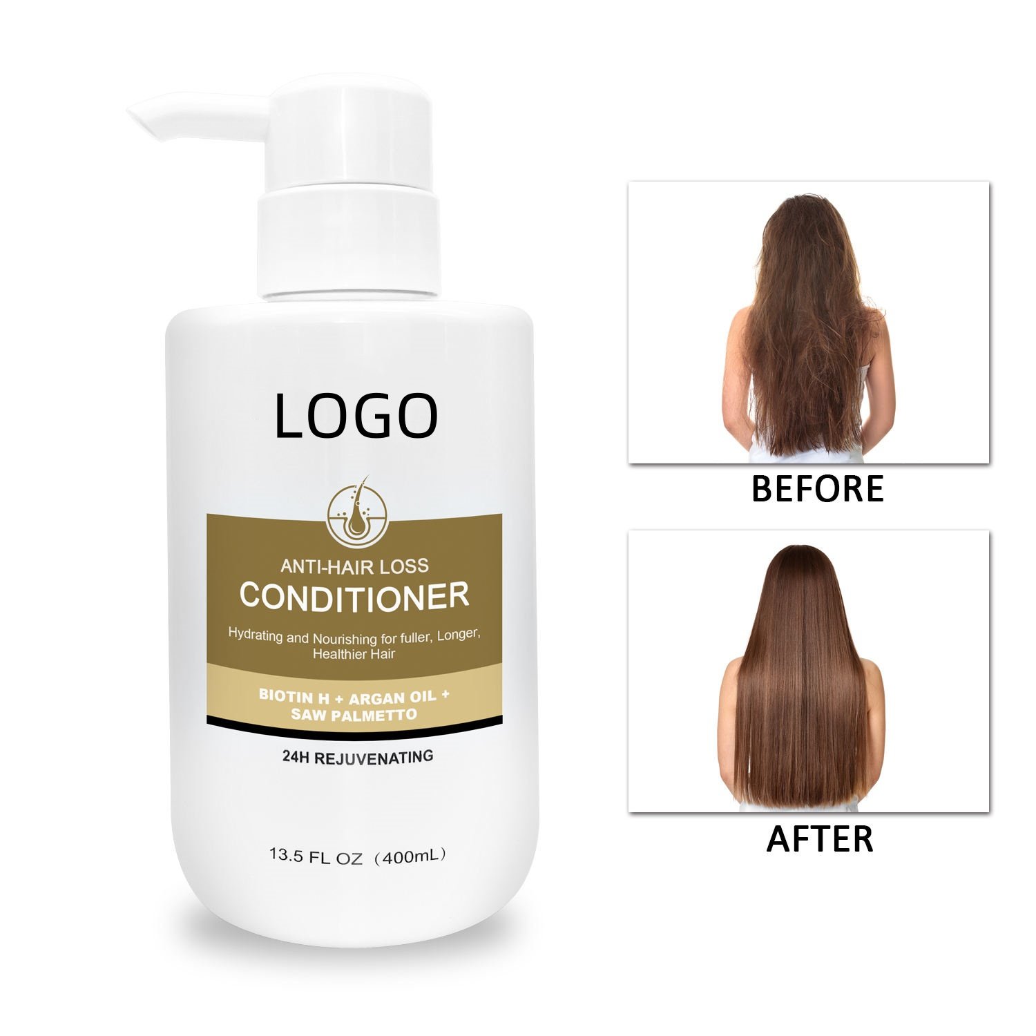 Shampoo and Conditioner OEM Set Sulfate-Free 400ml Private Brand Milky White Salon Customized Organic