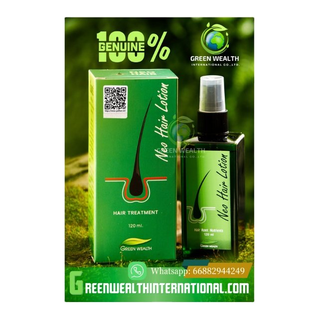 Good product Neo Hair Lotion Hair Treatment 120 ml. Brand Green Wealth Genuine from Manufacturer of Thailand