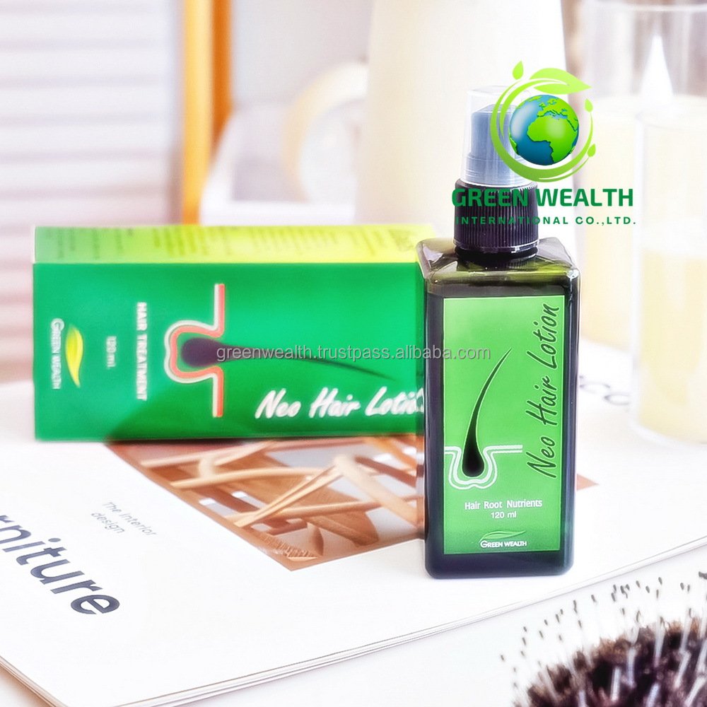 Good product Neo Hair Lotion Hair Treatment 120 ml. Brand Green Wealth Genuine from Manufacturer of Thailand