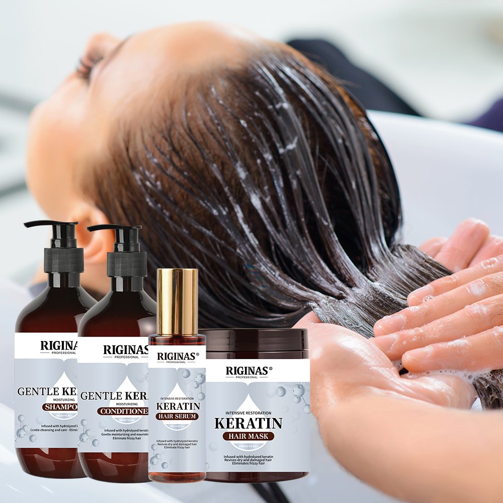 Riginas Private Label Smoothing Shampoo Gentle Moisturizing Keratin Shampoo and Conditioner