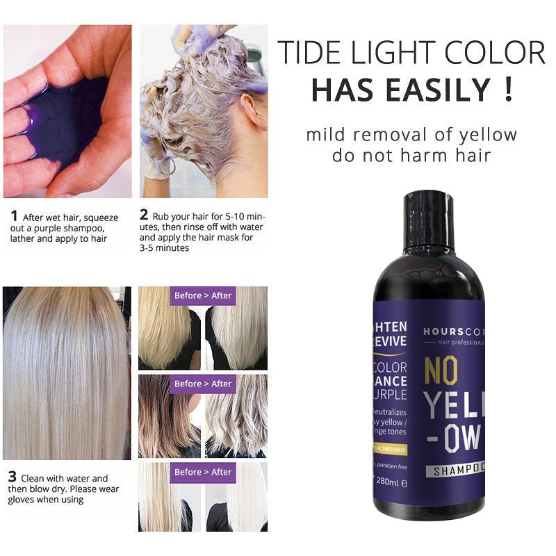Salon Professional Shampoo Toner No Yellow Silver Dye Purple Shampoo For Blonde Hair