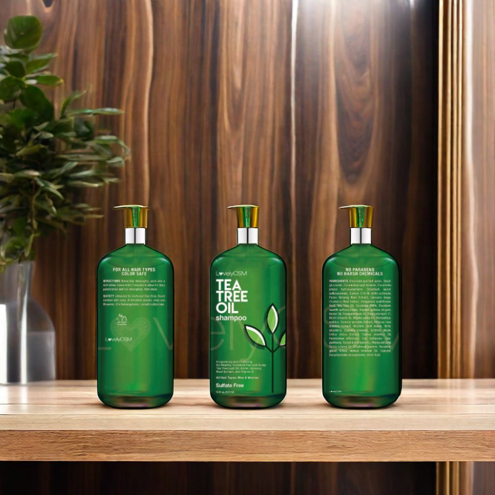 OEM OBM Anti hair loss shampoo Oil Control Aloe vera peppermint Organic Tea Tree Oil Shampoo and Conditioner for hair growth