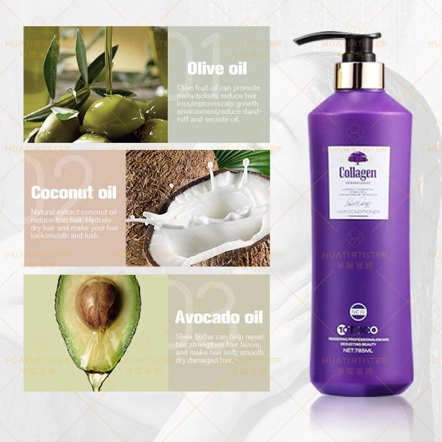 RTS Huati Sifuli TOCO 785ml Keratin Hair Daily Care Organic Hydrating Nourishing Collagen Shampoo and conditioner
