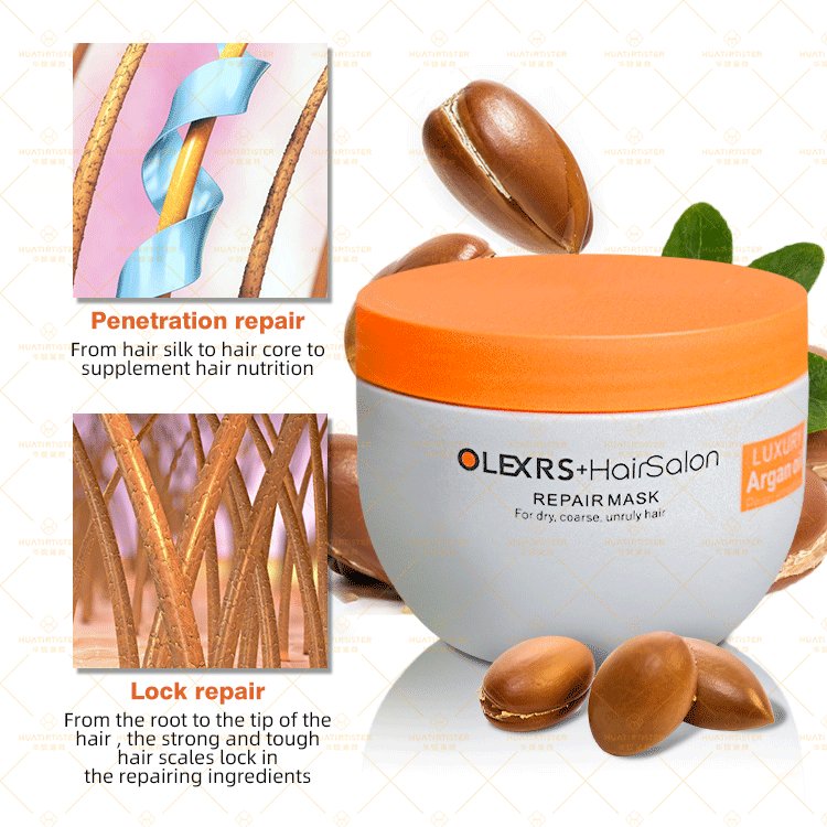 Huati Sifuli OEM OLEXRS 960ml hair care moisturizing natural argan oil organic shampoo and conditioner smooth mask treatment