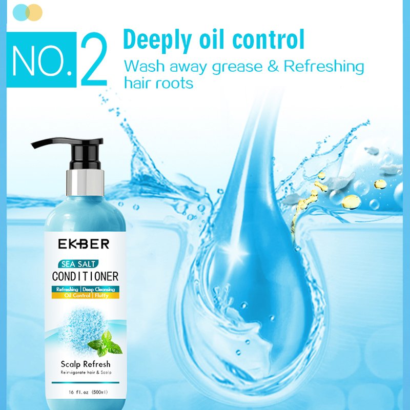 Private Label Wholesale EKBER Fragrance Sea Salt Mint Shampoo Conditioner Refreshing Nourishing OIL-CONTROL Shampoo