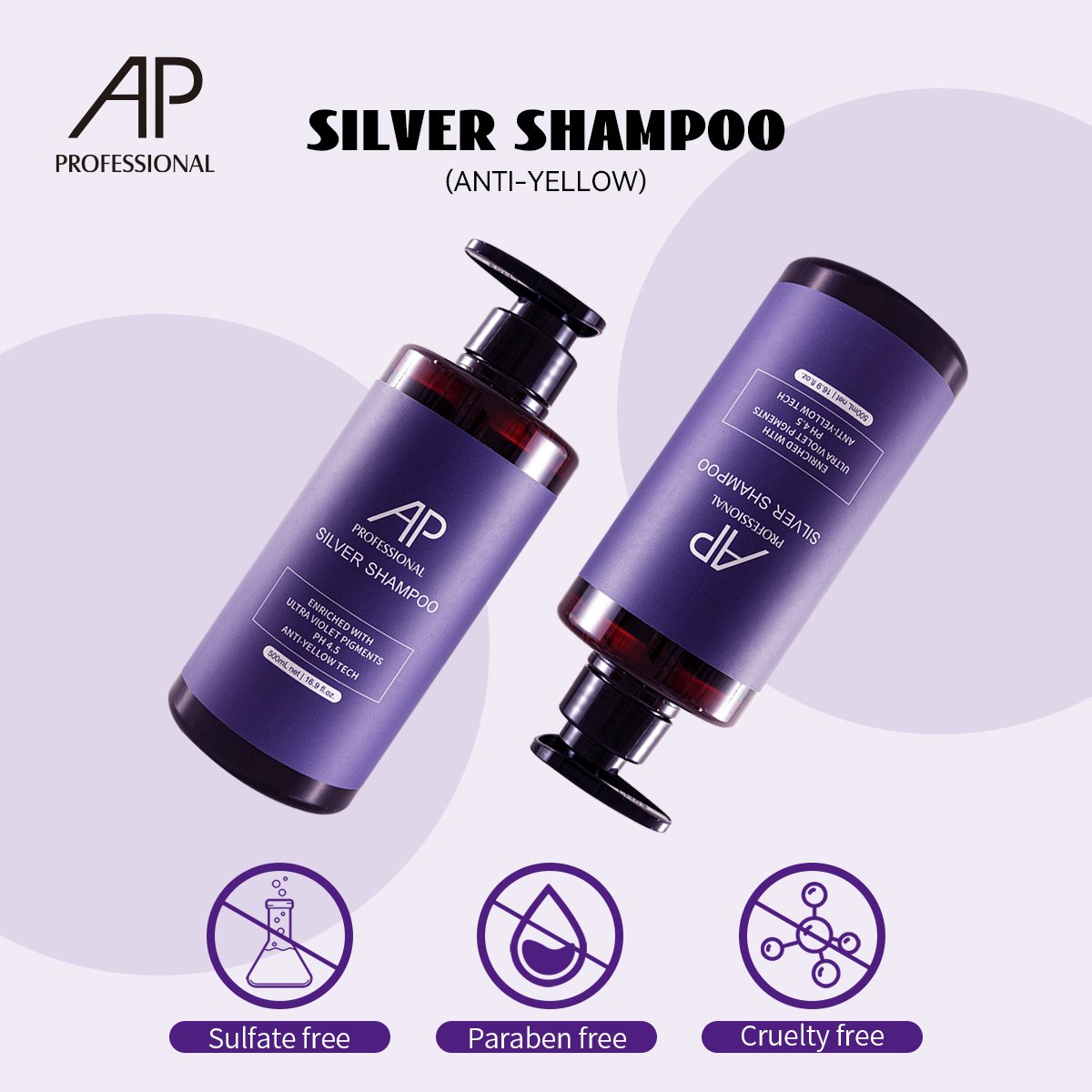 Manufacturer Wholesale Professional Protect Hair After Colored Remove Yellow Tone Purple Silver No Yellow Shampoo