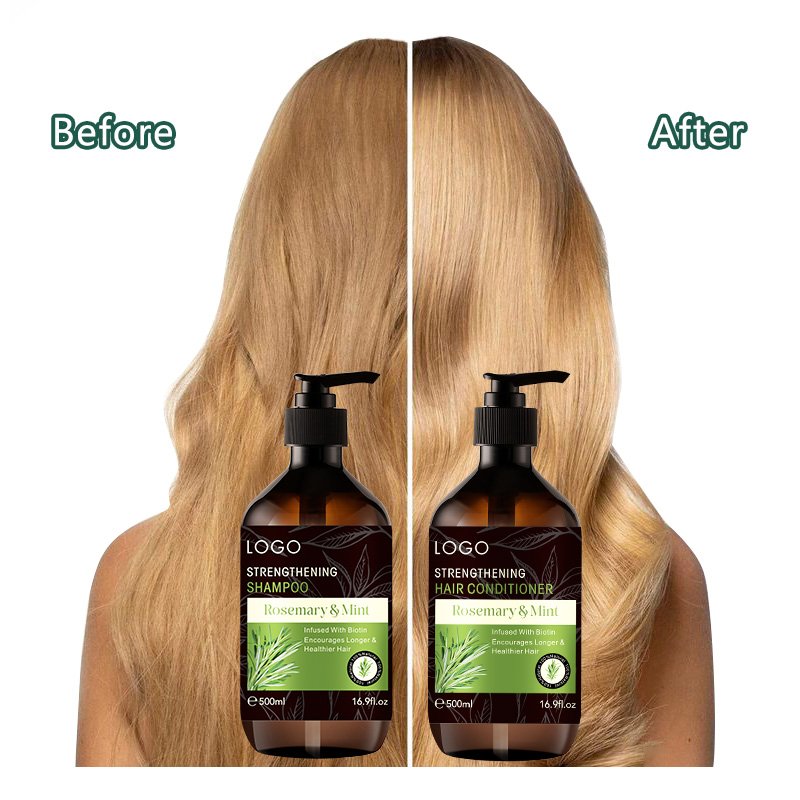 Private Label Hair Care Set Sulfate Free Shampoo Organic Peppermint Anti Dandruff Repair Rosemary Hair Shampoo And Conditioner