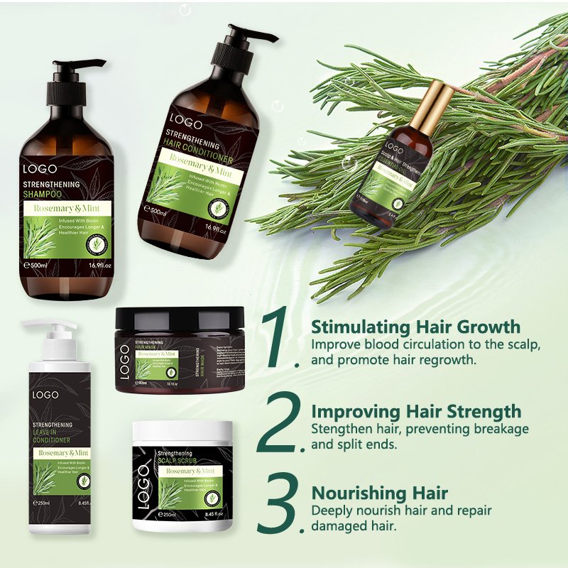 Private Label Hair Care Set Sulfate Free Shampoo Organic Peppermint Anti Dandruff Repair Rosemary Hair Shampoo And Conditioner