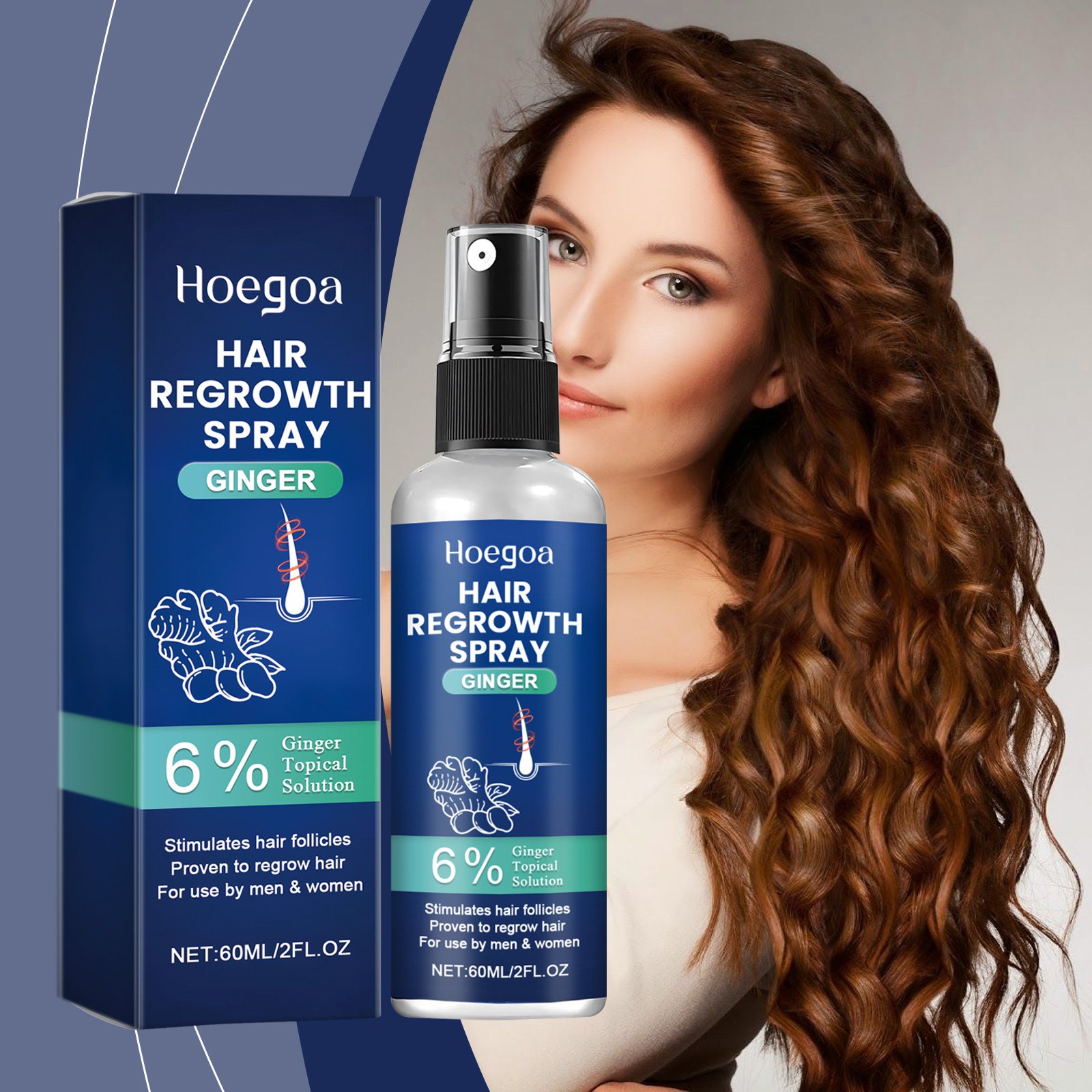 Hoegoa Hair Regrowth Products Ginger Hair Regrowth Liquid Booster Hair Regrowth Spray