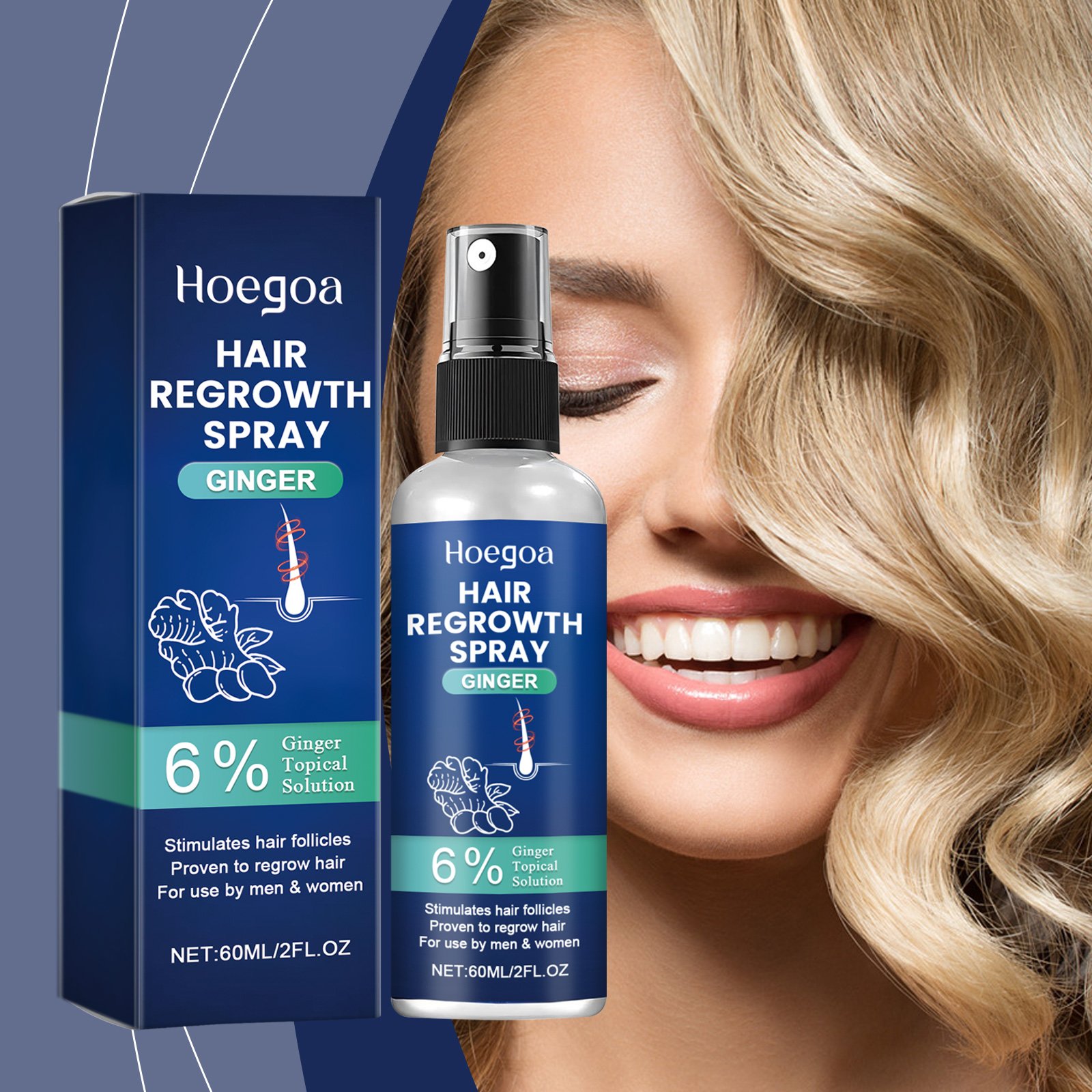 Hoegoa Hair Regrowth Products Ginger Hair Regrowth Liquid Booster Hair Regrowth Spray