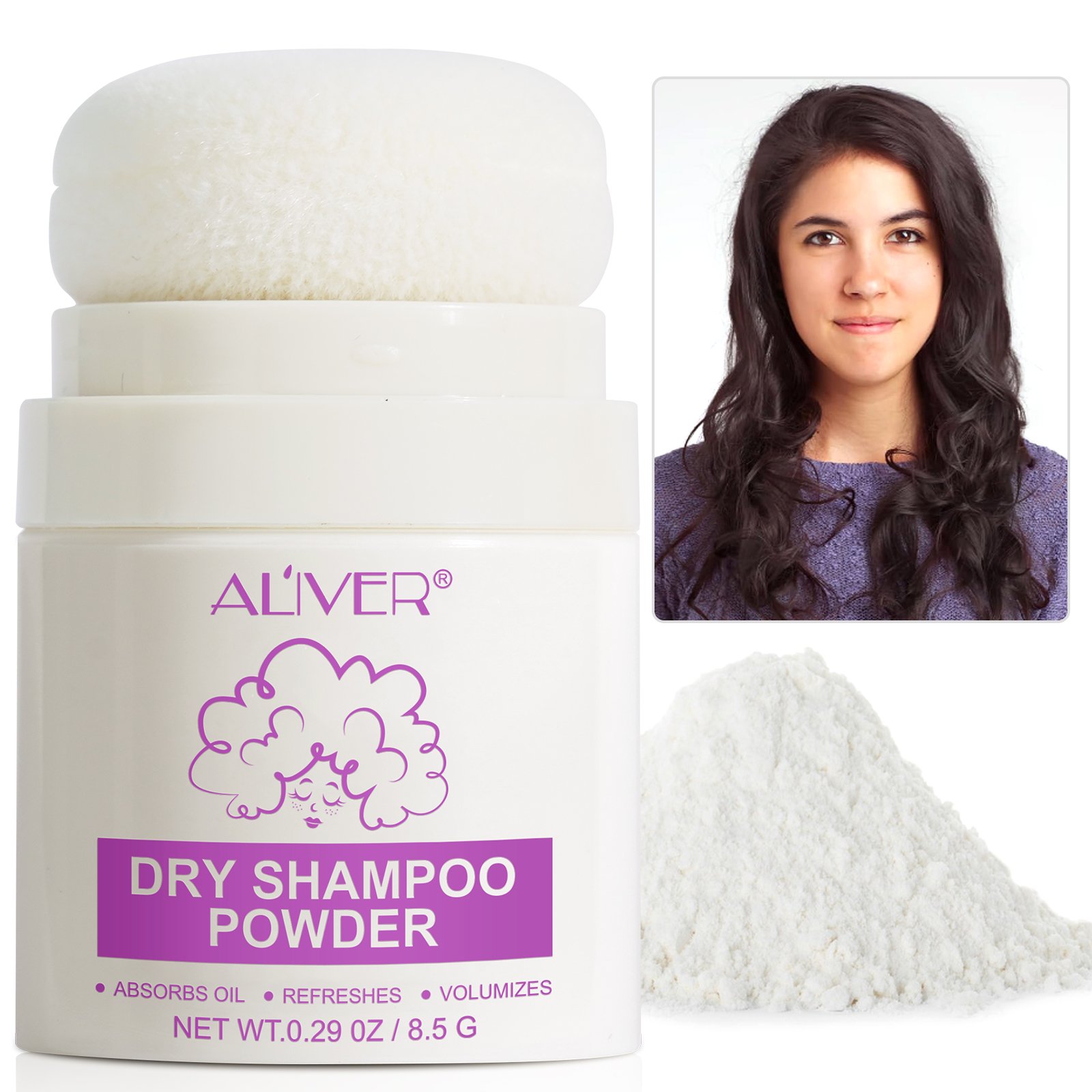 ALIVER absorbs oil refreshes 8.5g private label powdered dry shampoo manufacturers dry shampoo powder eco friendly