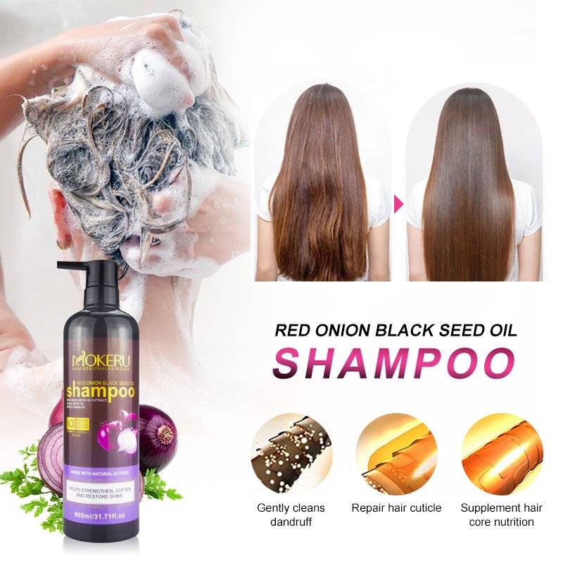 MOKERU 900ml Wholesale Natural onion hair loss shampoo MOKERU onion shampoo for Women Home use