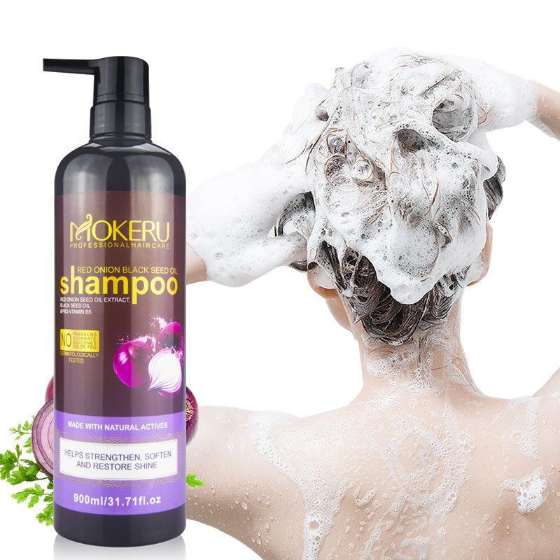 MOKERU 900ml Wholesale Natural onion hair loss shampoo MOKERU onion shampoo for Women Home use
