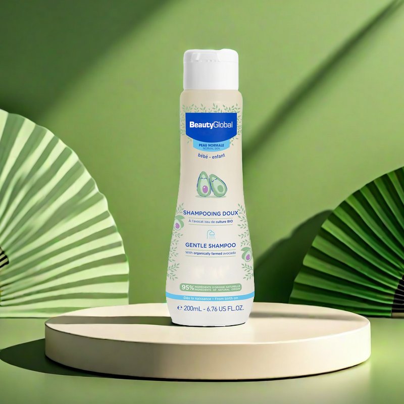 Organic mild no harsh chemicals tear-free hair scalp cleansing baby shampoo for sensitive skin