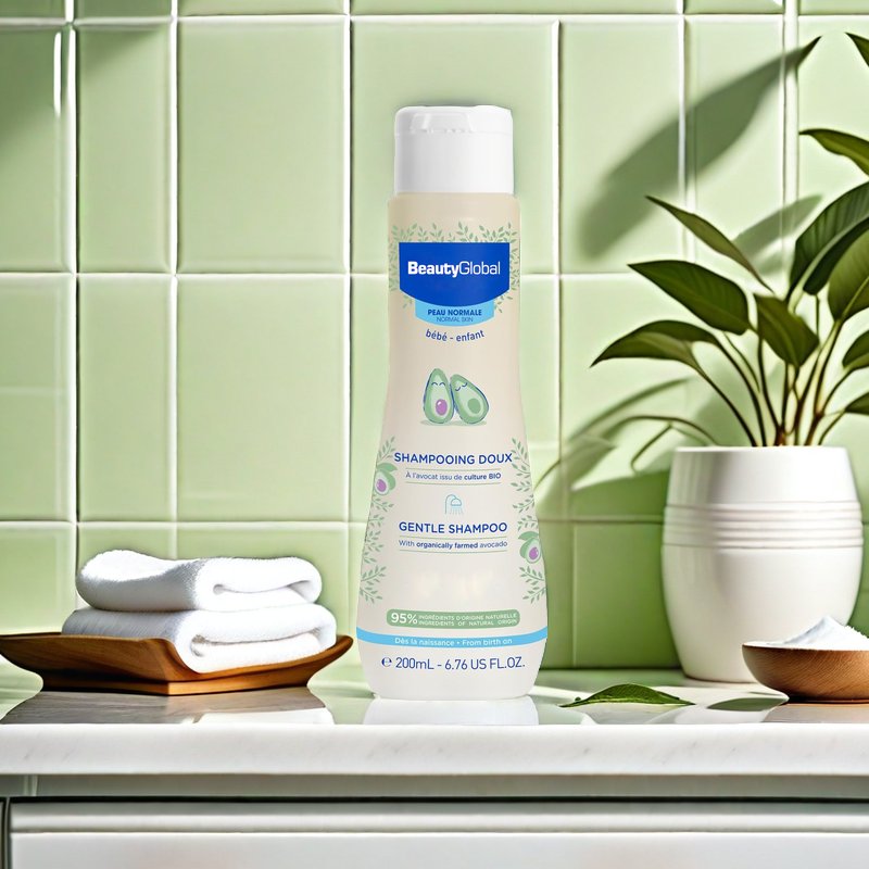 Organic mild no harsh chemicals tear-free hair scalp cleansing baby shampoo for sensitive skin