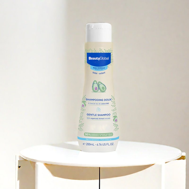 Organic mild no harsh chemicals tear-free hair scalp cleansing baby shampoo for sensitive skin
