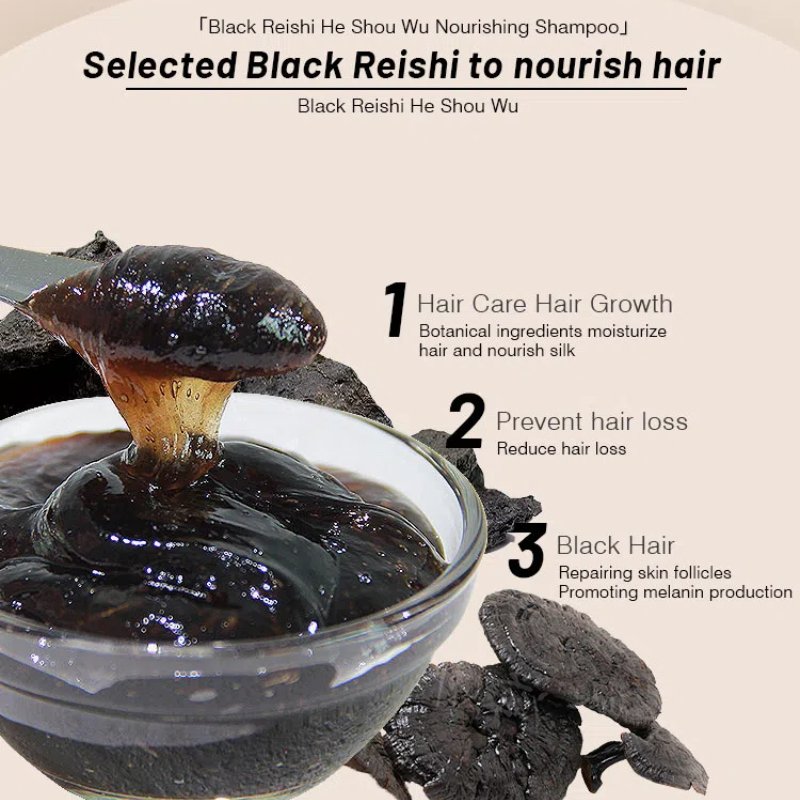 Private Label Hair Care Anti-hair Loss Anti-dandruff And Oil-control Polygonum Multiflorum Black Hair Fluffy Nourishing Shampoo